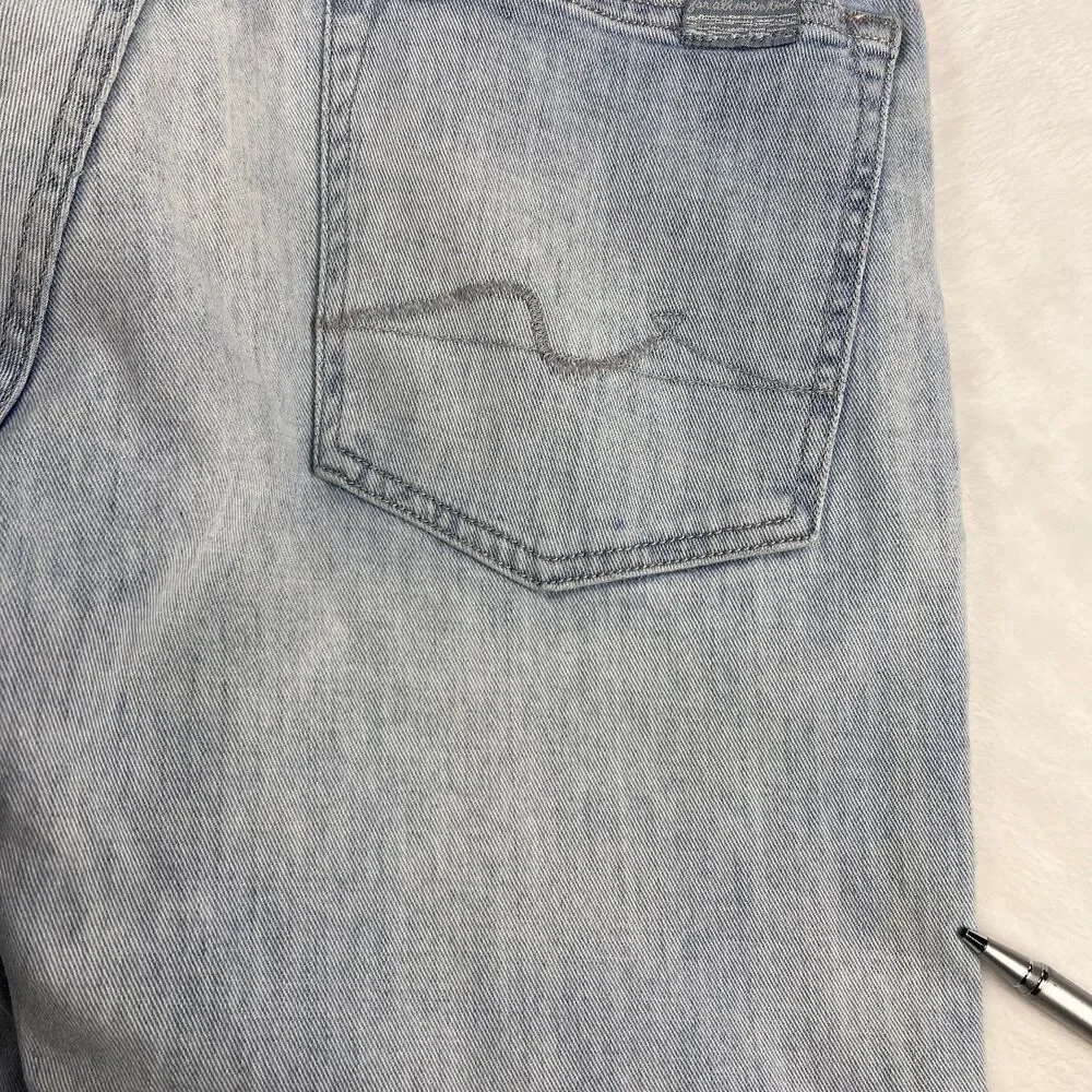 7 For All Mankind Mens Slimmy Slim Straight Leg Stretch Jeans Light Wash 7T00106